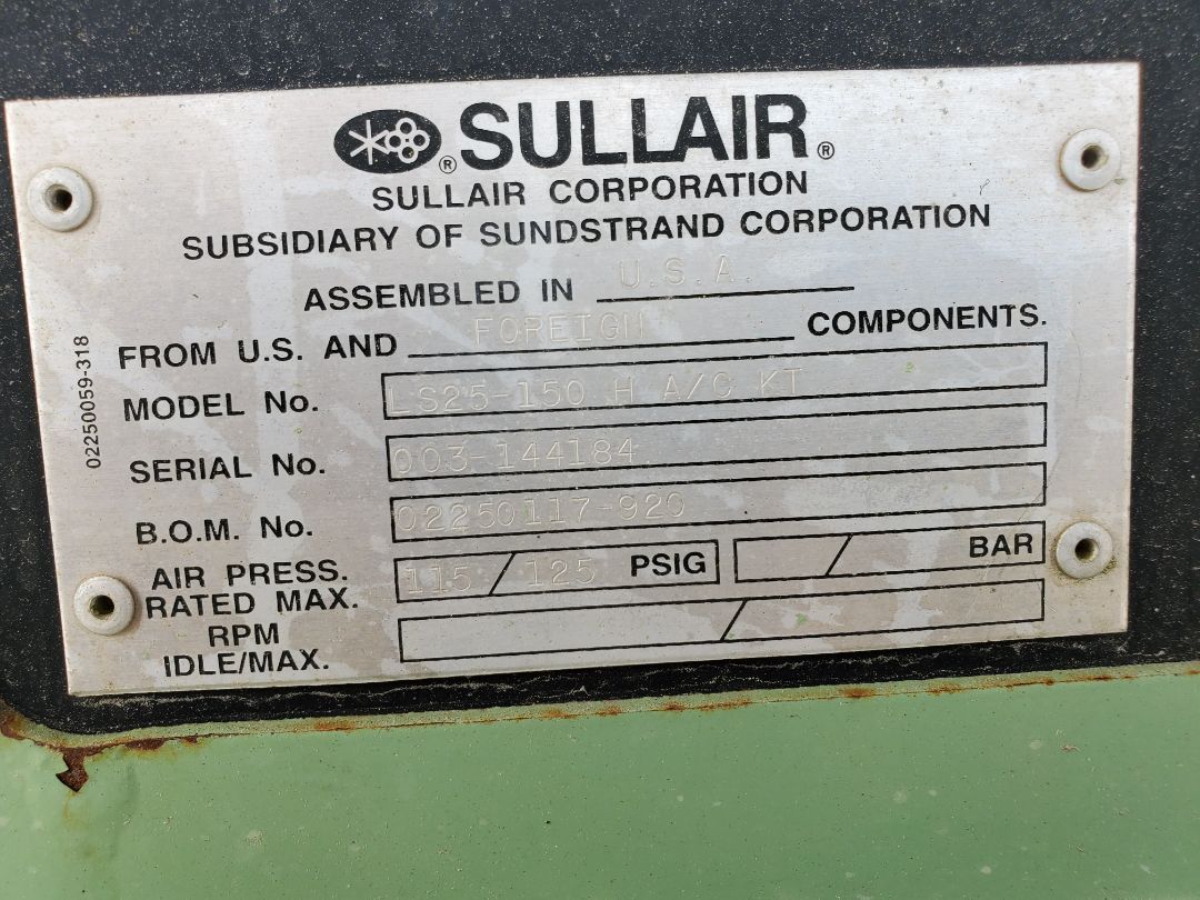 2014 SULLAIR LS25-150H - Image 3